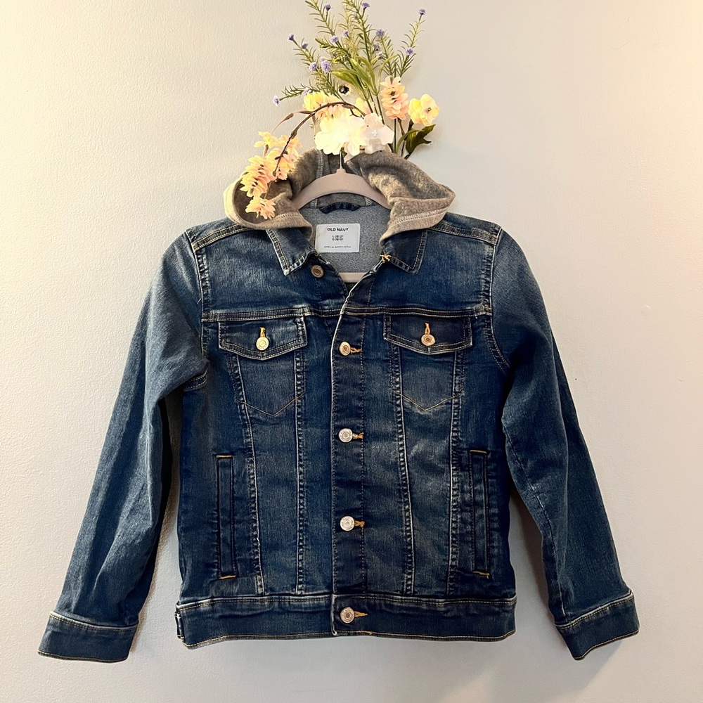 Kids Jean Jacket | Grey hoodie | Unisex | fall | spring | casual jacket |